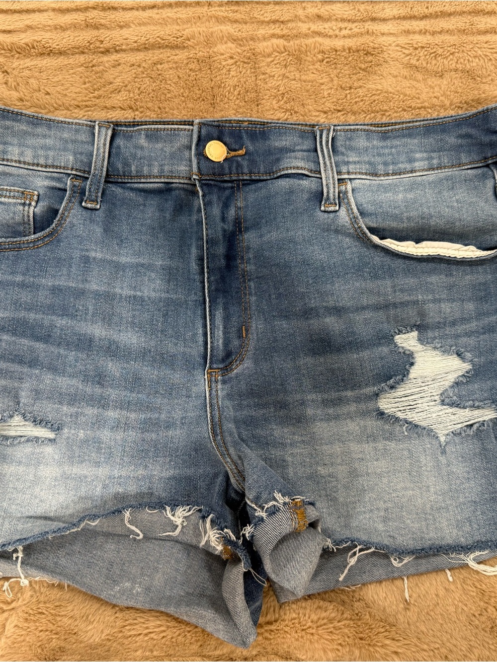 Medium Wash Distressed Denim Cutoff Shorts - Target Brand